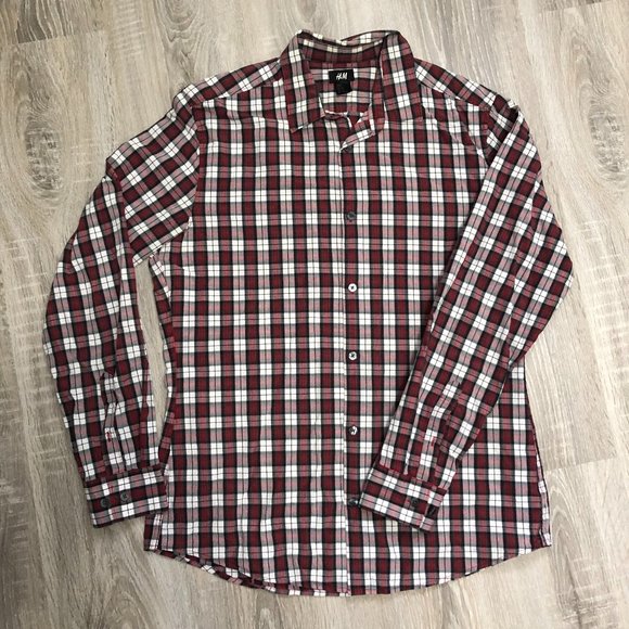 H&M Men's Plaid Button Down Shirt M - Picture 1 of 4